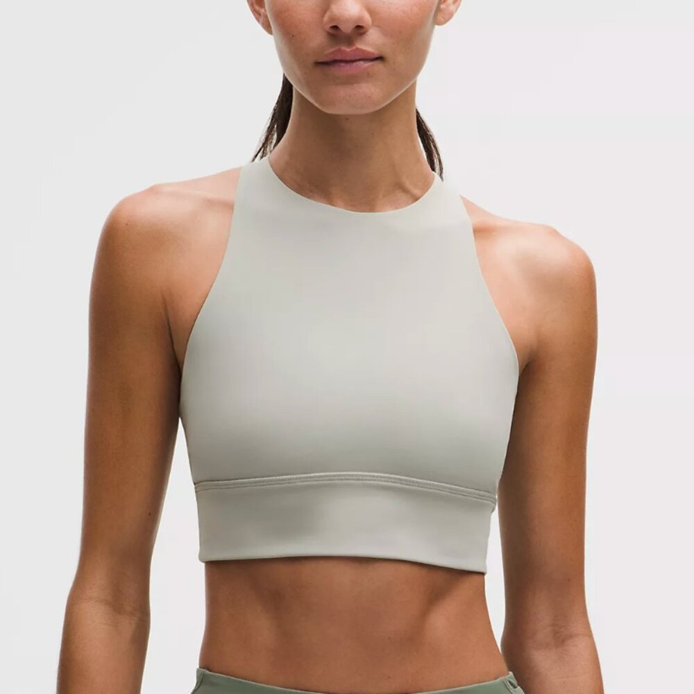 Women's High Neck Sports Bra - Light Gray XS